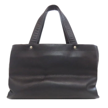 Chanel Tote Bag Grained Calfskin Skin Black Coco Mark