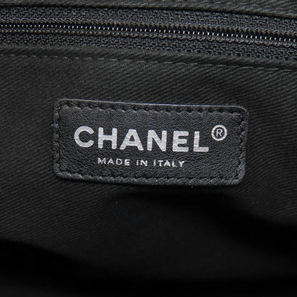 Chanel Tote Bag Grained Calfskin Skin Black Coco Mark