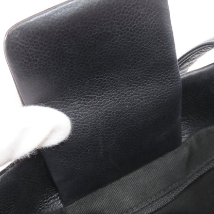 Chanel Tote Bag Grained Calfskin Skin Black Coco Mark