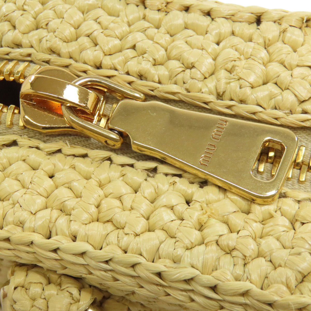 Miumiu Handbag Raffia Beige 2Way