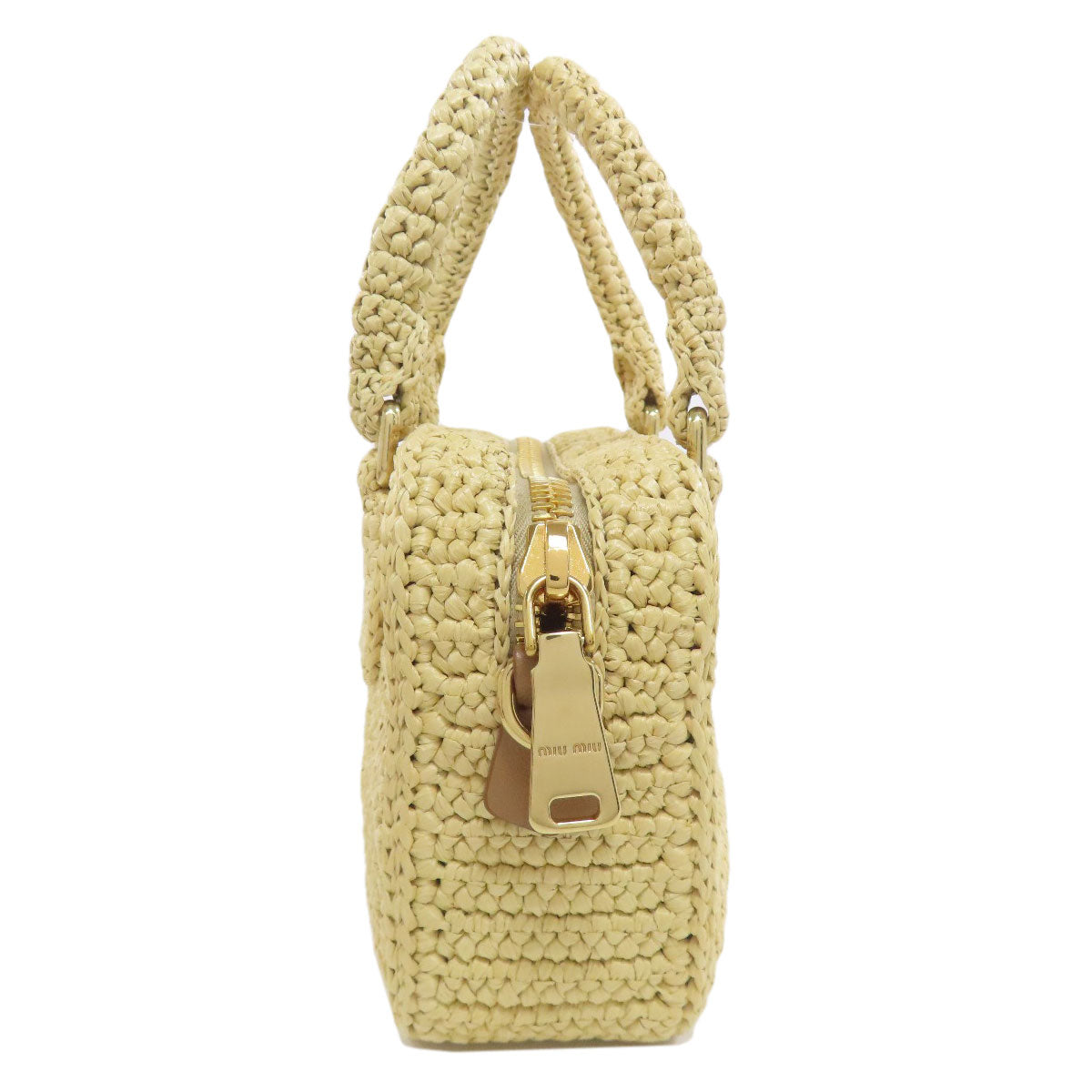 Miumiu Handbag Raffia Beige 2Way