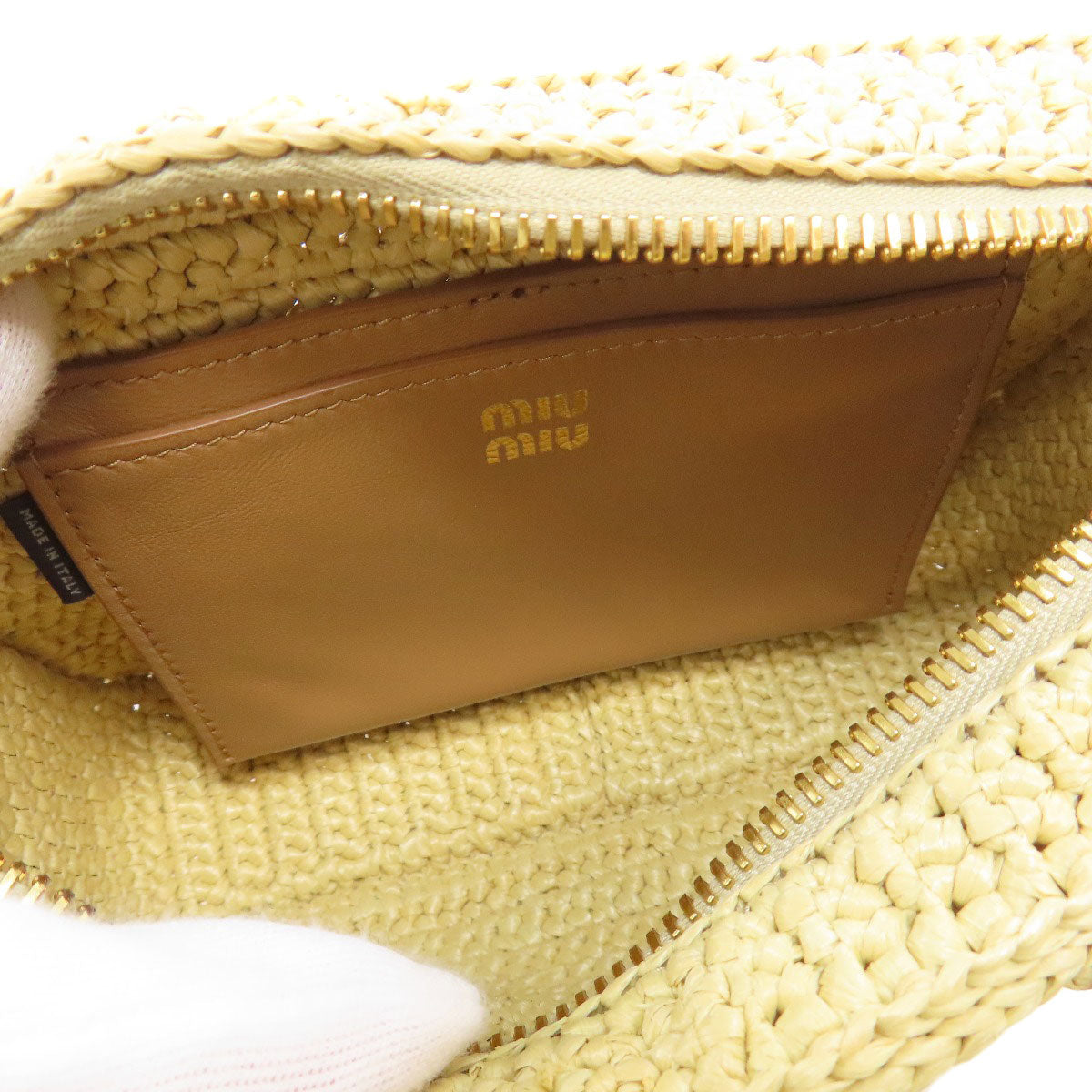 Miumiu Handbag Raffia Beige 2Way