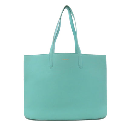 Tiffany&Co. Tote Bag Leather Blue Logo