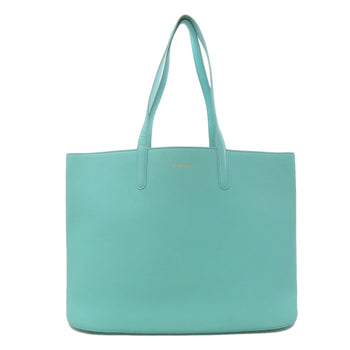 Tiffany&Co. Tote Bag Leather Blue Logo