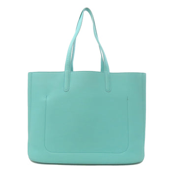 Tiffany&Co. Tote Bag Leather Blue Logo