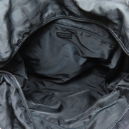 Chanel Tote Bag Nylon Jacquard Black New Travel Line Mm