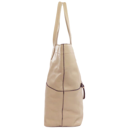 Miumiu Tote Bag Calfskin Beige Logo