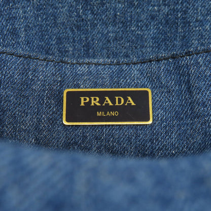 Prada Tote Bag 1Bg439 Denim Blue Canapa Mini 2 Way