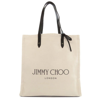 Jimmy Choo Tote Bag Canvas White Logo