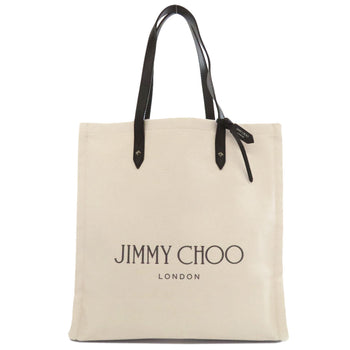 Jimmy Choo Tote Bag Canvas White Logo