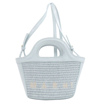 Marni Handbag Raffia Blue Basket Bag 2Way