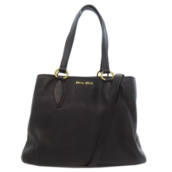 Miumiu Tote Bag Leather Black 2Way