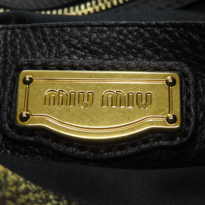 Miumiu Tote Bag Leather Black 2Way