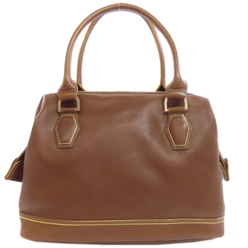 Longchamp Tote Bag Leather Brown Logo