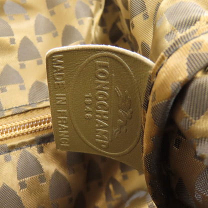 Longchamp Tote Bag Leather Brown Logo