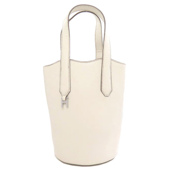 Hirofu Handbag Leather White Simple Design
