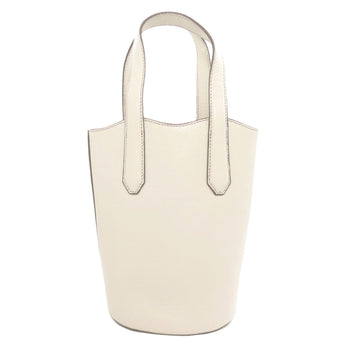 Hirofu Handbag Leather White Simple Design