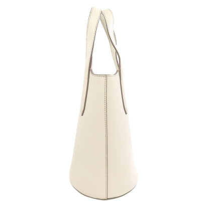 Hirofu Handbag Leather White Simple Design