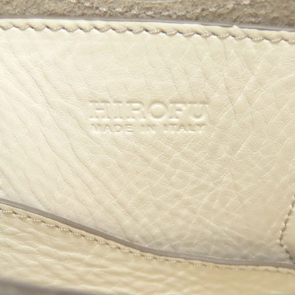Hirofu Handbag Leather White Simple Design
