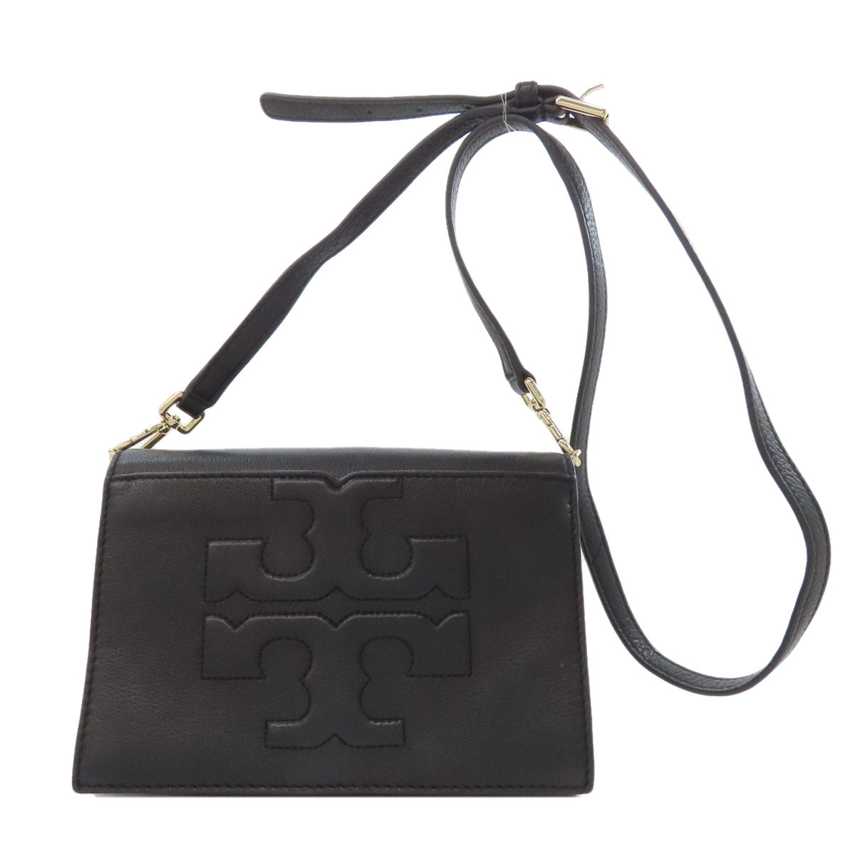 Tory Burch Shoulder Bag Leather Black Logo