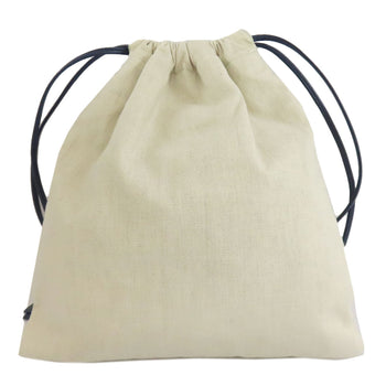 Miumiu Accessory Pouch Canvas Beige Drawstring Pouch