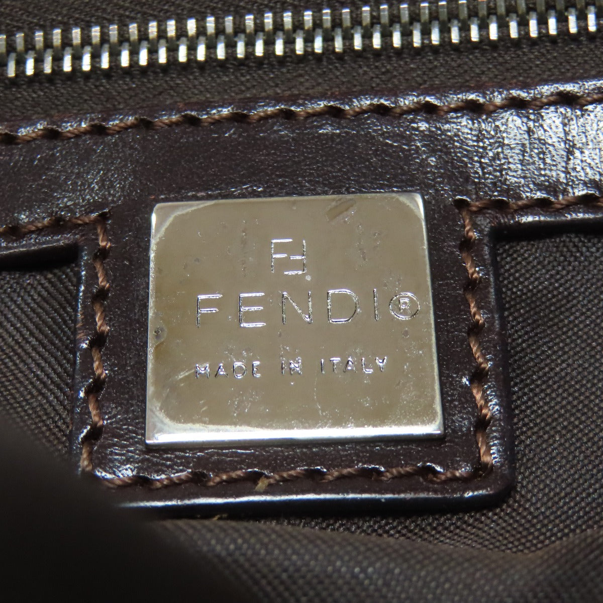 Fendi Tote Bag Canvas Brown Zucca Pattern