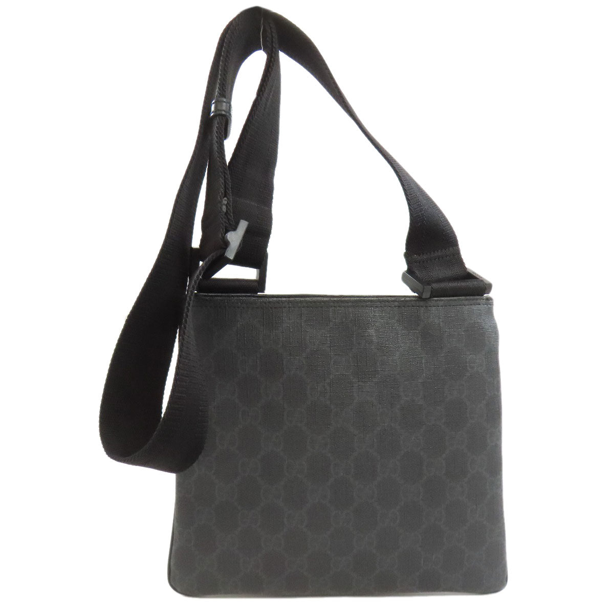 Gucci Shoulder Bag 162905 Pvc Black Long Shoulder Gg Supreme