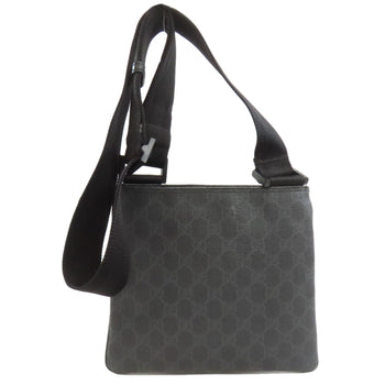 Gucci Shoulder Bag 162905 Pvc Black Long Shoulder Gg Supreme