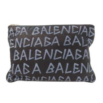 Balenciaga Clutch Bag 535532 Calfskin Black Carry Clip M