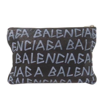 Balenciaga Clutch Bag 535532 Calfskin Black Carry Clip M
