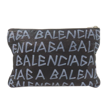 Balenciaga Clutch Bag 535532 Calfskin Black Carry Clip M