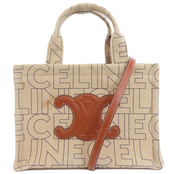 Celine Handbag Canvas Brown Kabatais Macadam 2Way