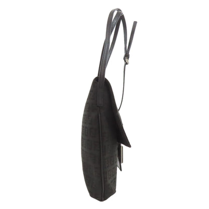 Fendi Shoulder Bag Canvas Black Zucca Pattern