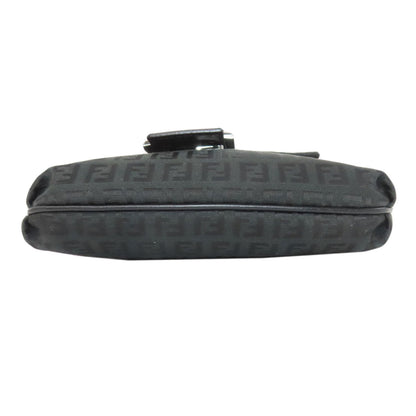 Fendi Shoulder Bag Canvas Black Zucca Pattern