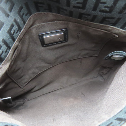Fendi Shoulder Bag Canvas Black Zucca Pattern
