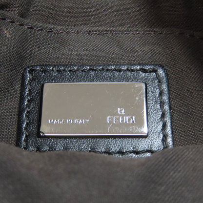 Fendi Shoulder Bag Canvas Black Zucca Pattern