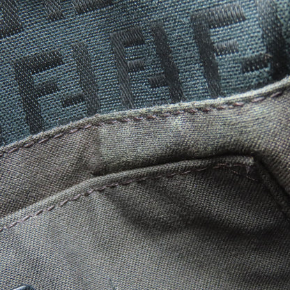 Fendi Shoulder Bag Canvas Black Zucca Pattern