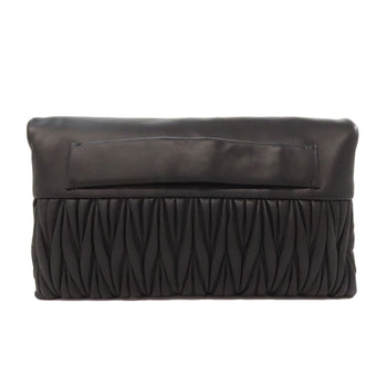 Miumiu Clutch Bag Rp0385 Leather Black Materasse 2Way