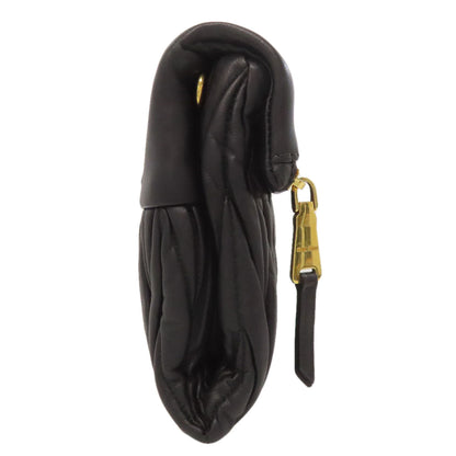 Miumiu Clutch Bag Rp0385 Leather Black Materasse 2Way