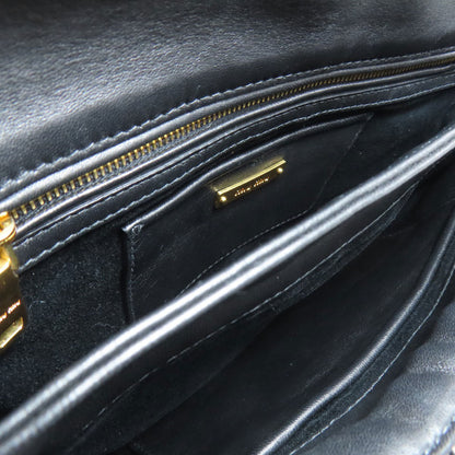 Miumiu Clutch Bag Rp0385 Leather Black Materasse 2Way