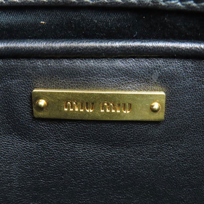 Miumiu Clutch Bag Rp0385 Leather Black Materasse 2Way