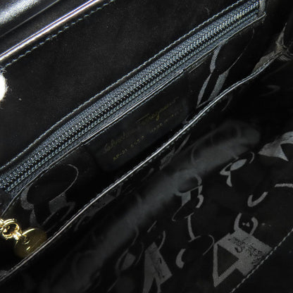 Salvatore Ferragamo Handbag Leather Black Gancinimetal 2Way