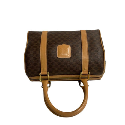Celine Handbag Leather, Pvc Brown Macadam Blason Triomphe Pattern Women(Unisex)