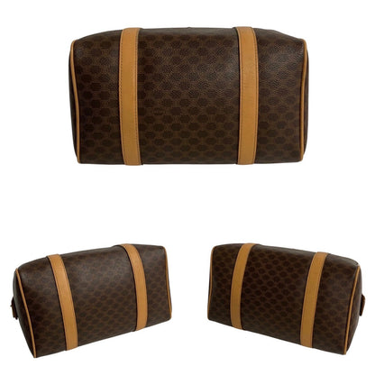 Celine Handbag Leather, Pvc Brown Macadam Blason Triomphe Pattern Women(Unisex)