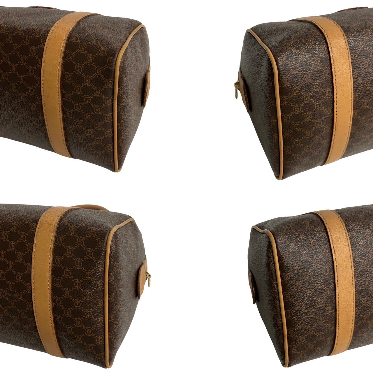 Celine Handbag Leather, Pvc Brown Macadam Blason Triomphe Pattern Women(Unisex)