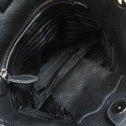 Prada Shoulder Bag 1Be012 Calfskin Black Long Shoulder