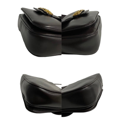 Celine Shoulder Bag Leather Brown Horsebit Women