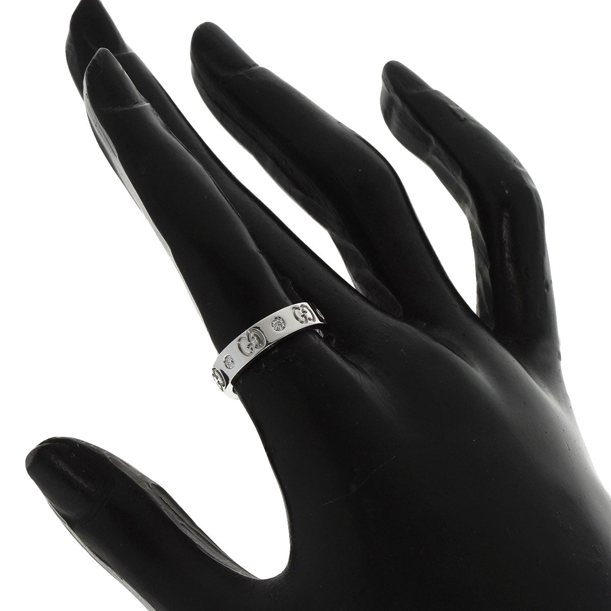 Gucci Ring K18Wg Silver Icon