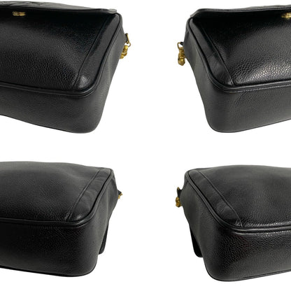 Chanel Shoulder Bag Matt Caviar Skin Black Women