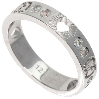 Gucci Ring K18Wg Silver Icon Heart Diamond #12